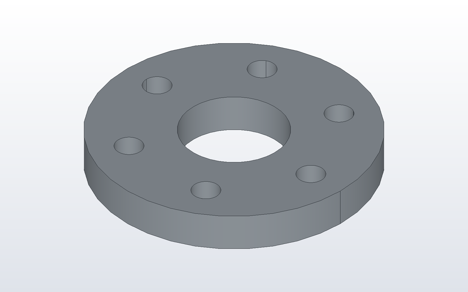 A pipe flange with a bolt circle