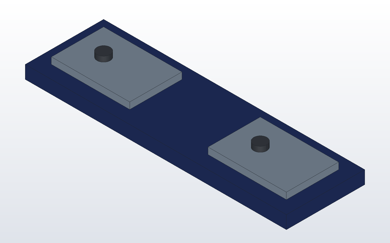 Two bolted plates on a rail